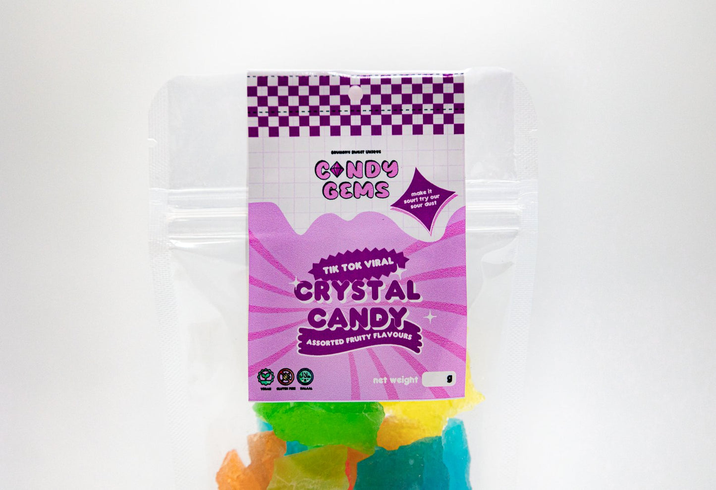 Sweet Crystal Candy Gems - 100g - Birthday Special